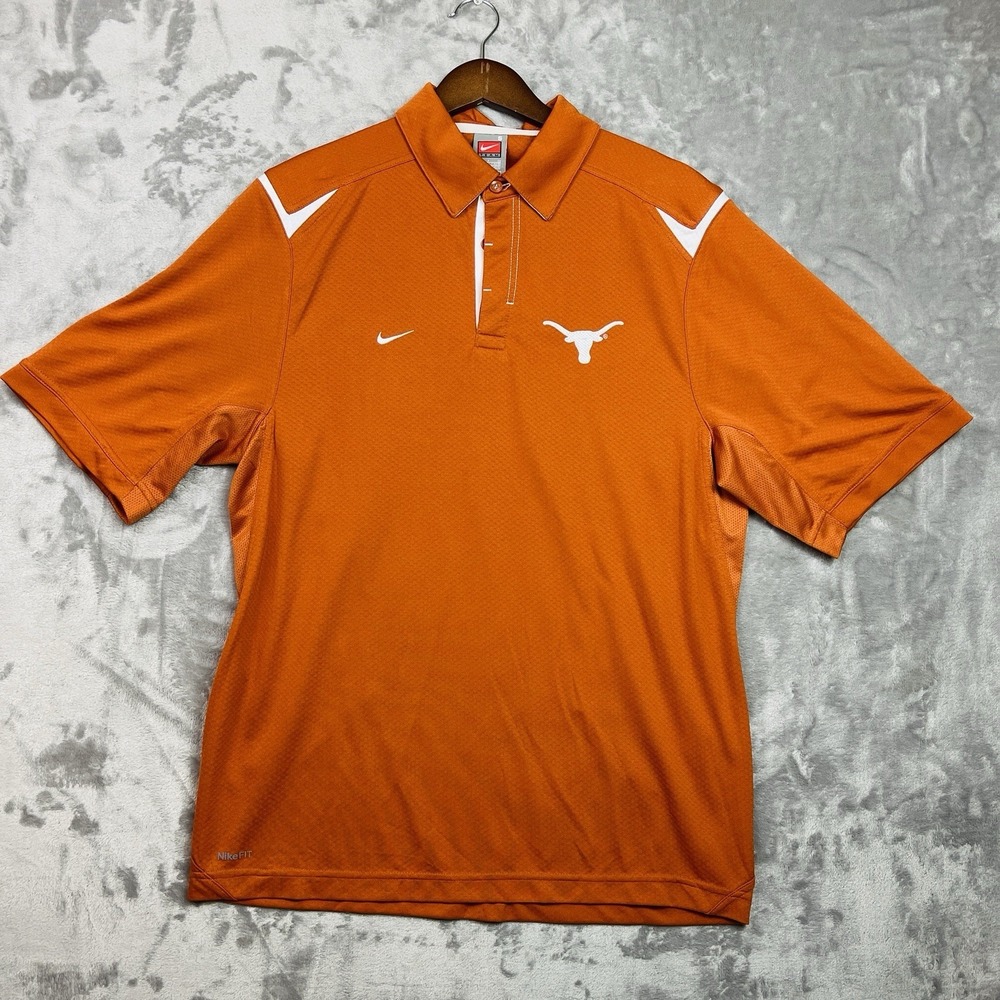 Texas Longhorns Nike Dri Fit Polo Shirt Burnt Orange Small New With Tags